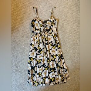 Volcom Yellow and Navy Floral Dress